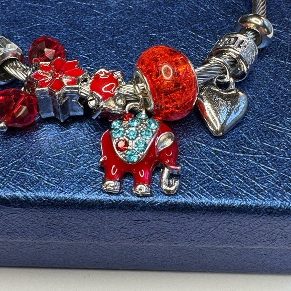 Multi Color Austrian Crystal, Multi Gemstone, Enameled Bracelet - Picture 3 of 5